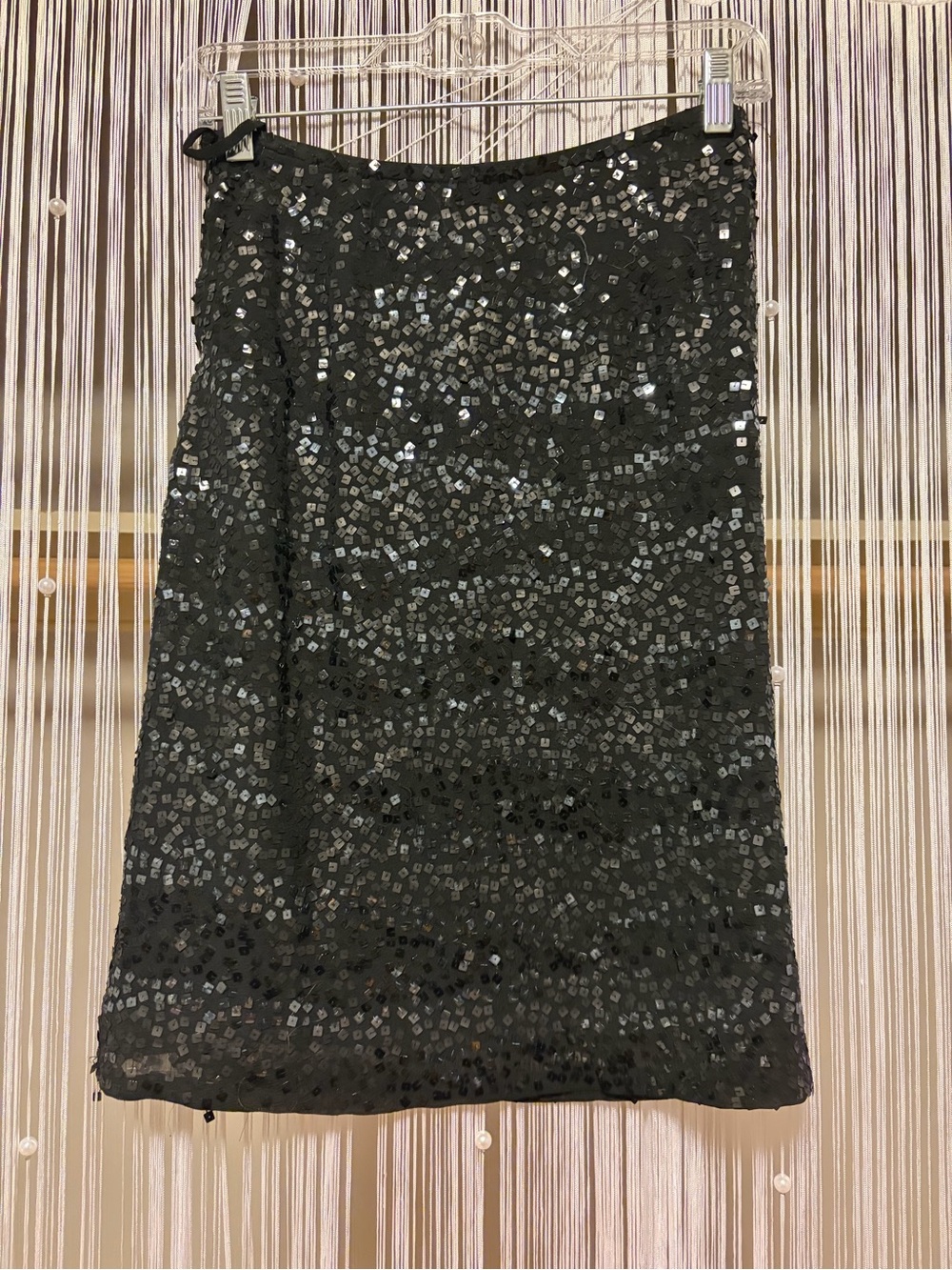 Antonio Melani Black Sequin Mid-length Skirt - Picture 2 of 7